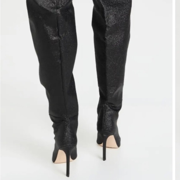 GOOD AMERICAN SLOUCH OVER THE KNEE BLACK GLITTER BOOTS. NEW IN BOX. - Picture 12 of 16